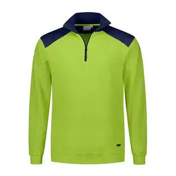 Santino Tokyo Zipsweater lime/marineblauw - Borduren by Kirsty